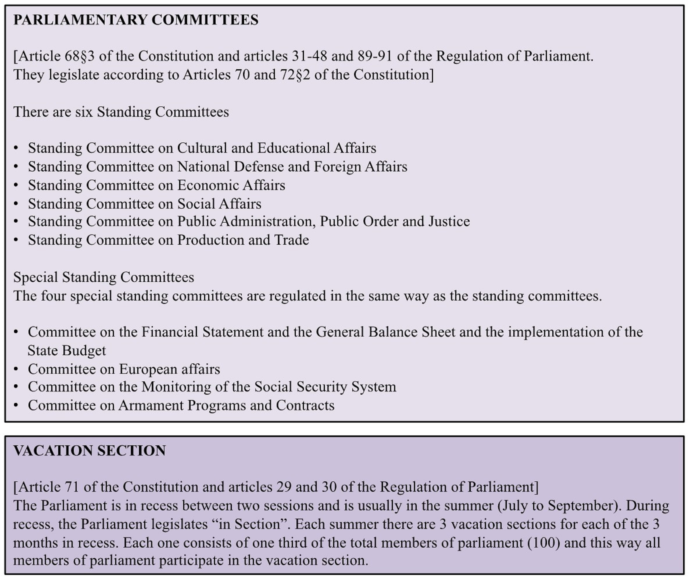 Parliamentary Committees
